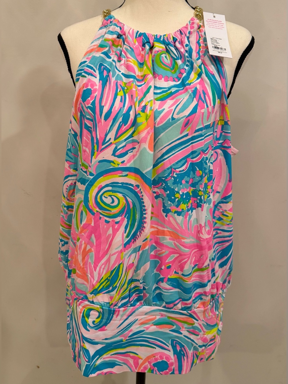 Lilly Pulitzer Bowen Halter Top with Gold Chain